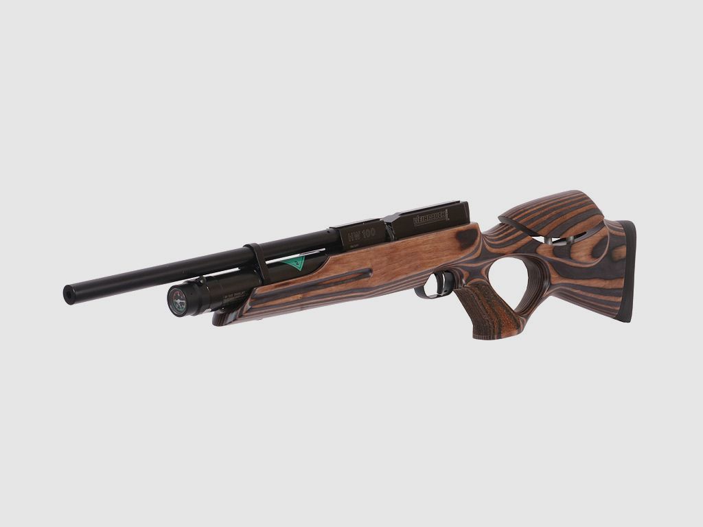 Pressluftgewehr Weihrauch HW 100 TK F.S.B. Carbine verstellbarer Schichtholzlochschaft Laufmantel Kaliber 5,5 mm (P18)