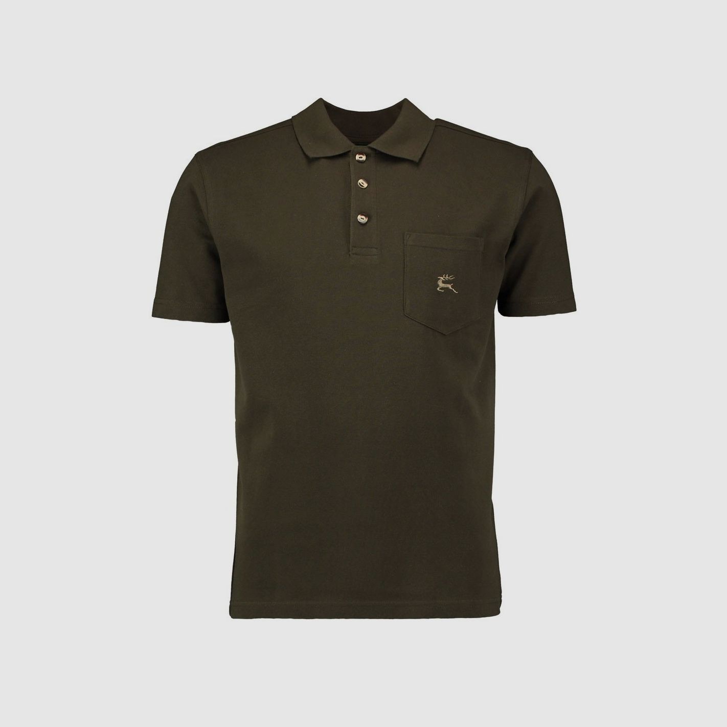 HEREN POLOSHIRT KORTE MOUW OLIVE, afbeelding 1 van 2