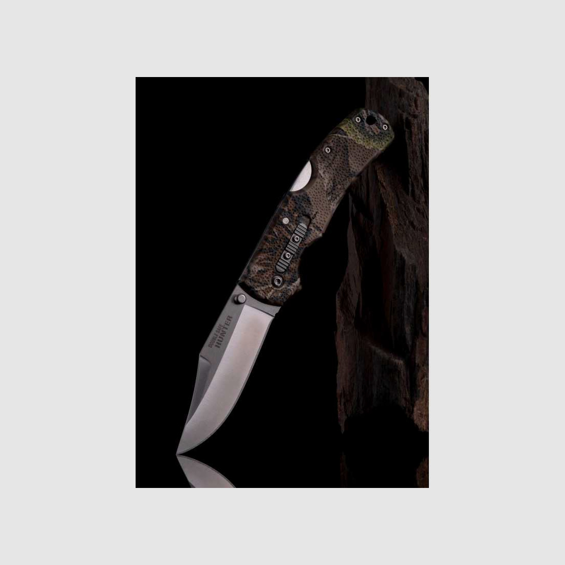 Cold Steel Double Safe Hunter Taschenmesser, Camouflage, mit Kunststoff-Clip