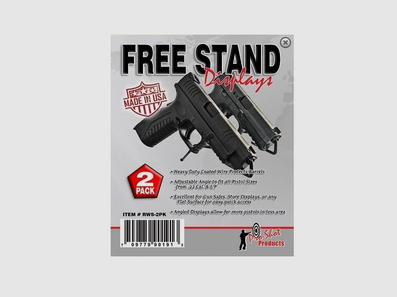 2 Handgun Rack Free Stand