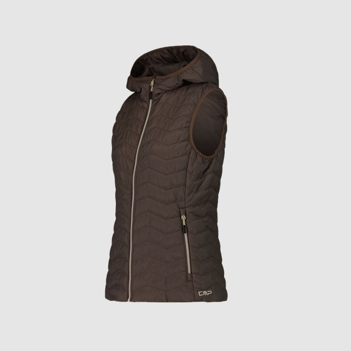 CMP Wattierte Weste mit Kapuze für Damen Braun