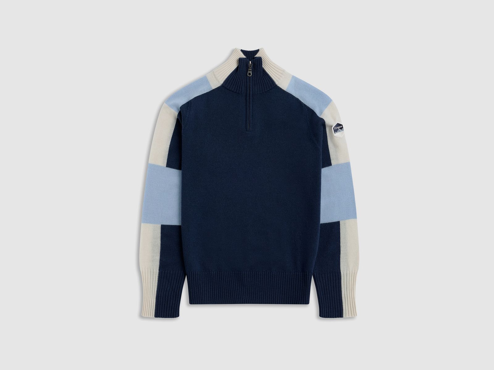 Bergans Lyderhorn Half-Zip Pull en Laine Femme Bleu Marine/ Bleu Poussiéreux L