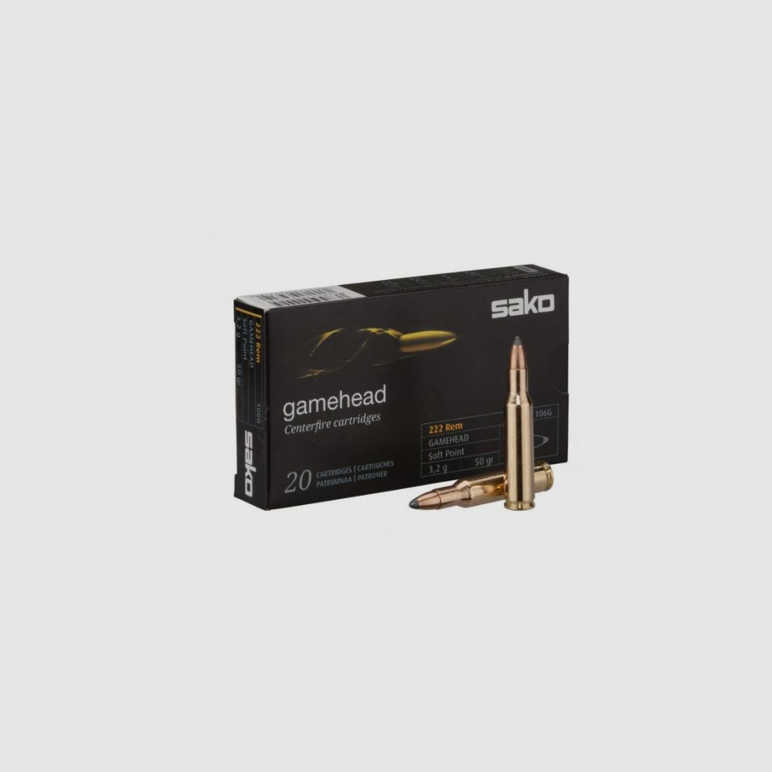 SAKO GAMEHEAD SP - .222 REM 50GRS / 3,2G. - 20 PATRONEN