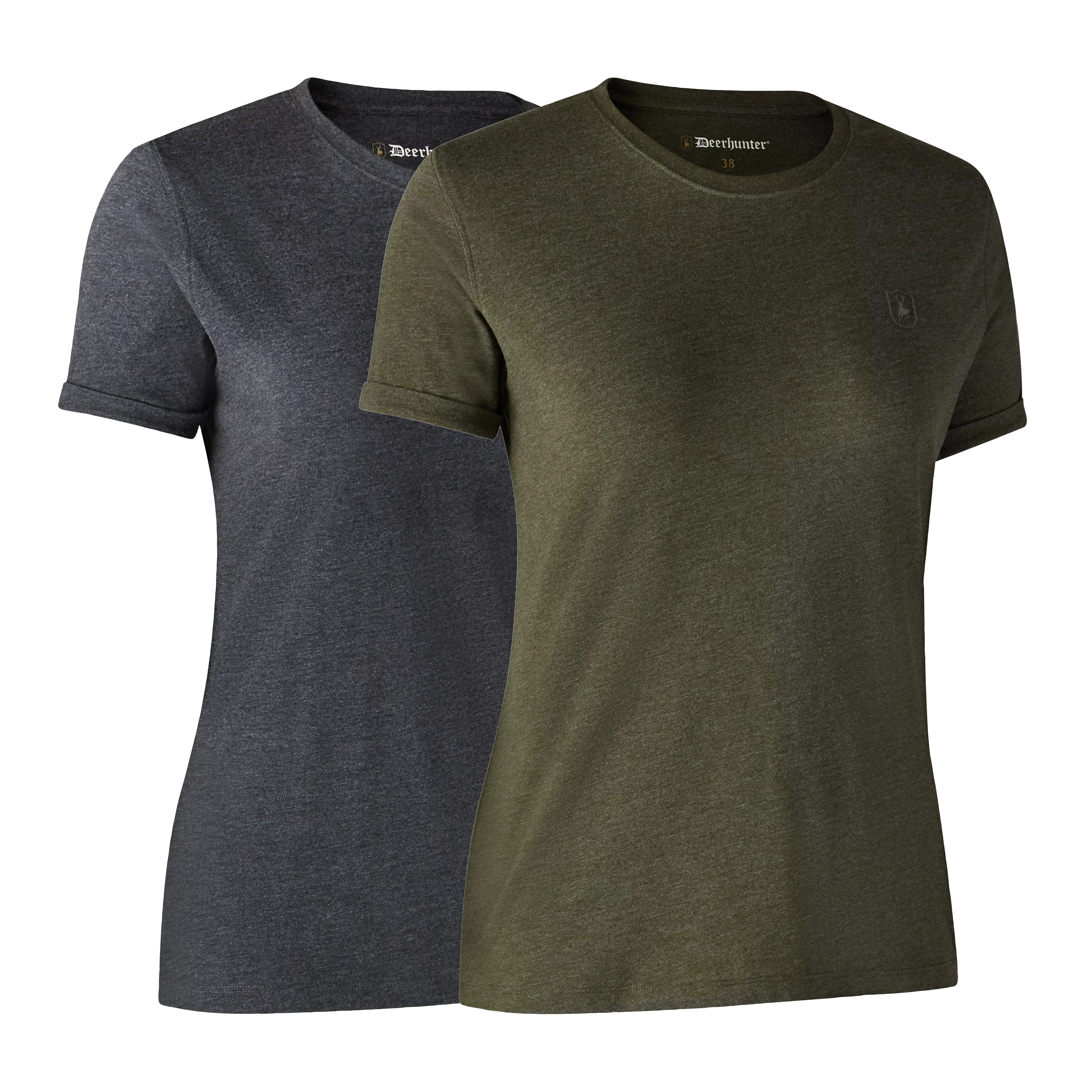 Ladies Basis T-shirt im 2er-Pack - Adventure Green Melange, billede 1 af 7