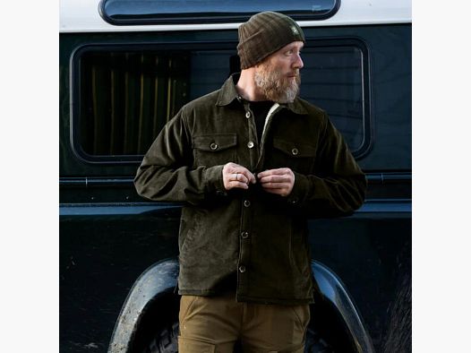 Green Deerhunter Cord Jacket Lined with Sherpa