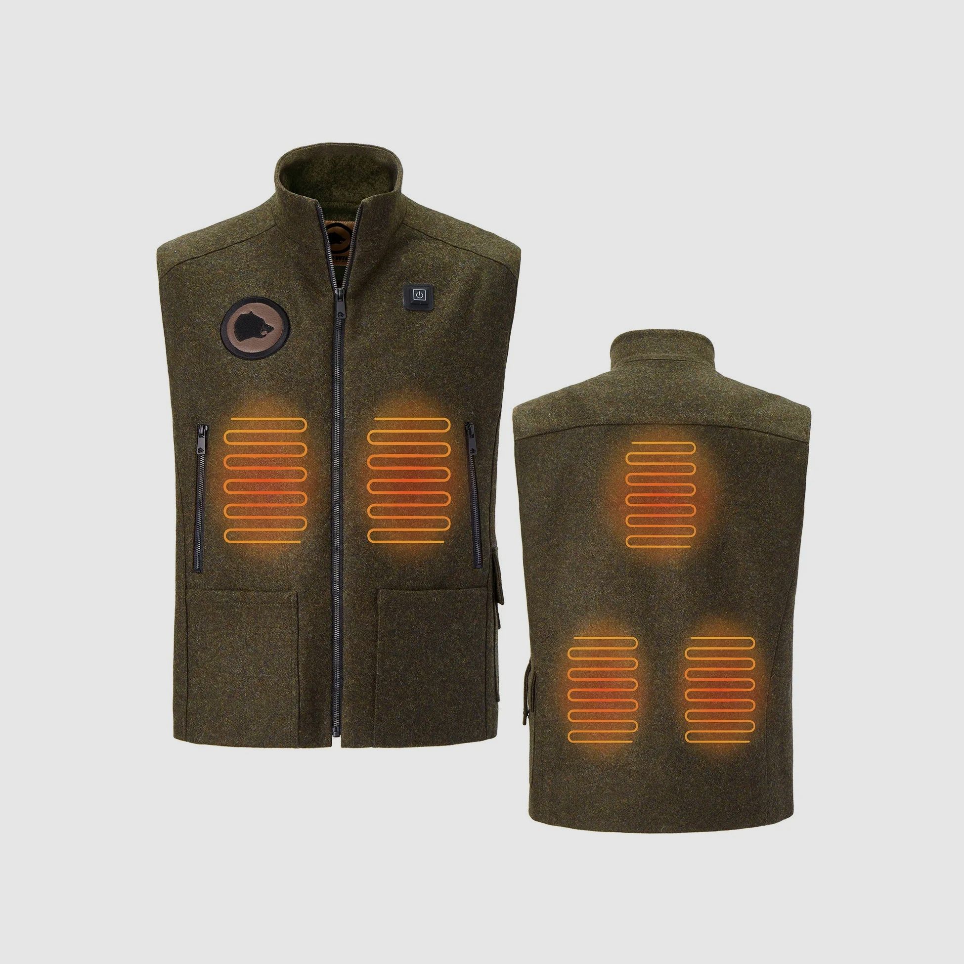 Beheizbare Jagdweste, aus bestem deutschen Loden