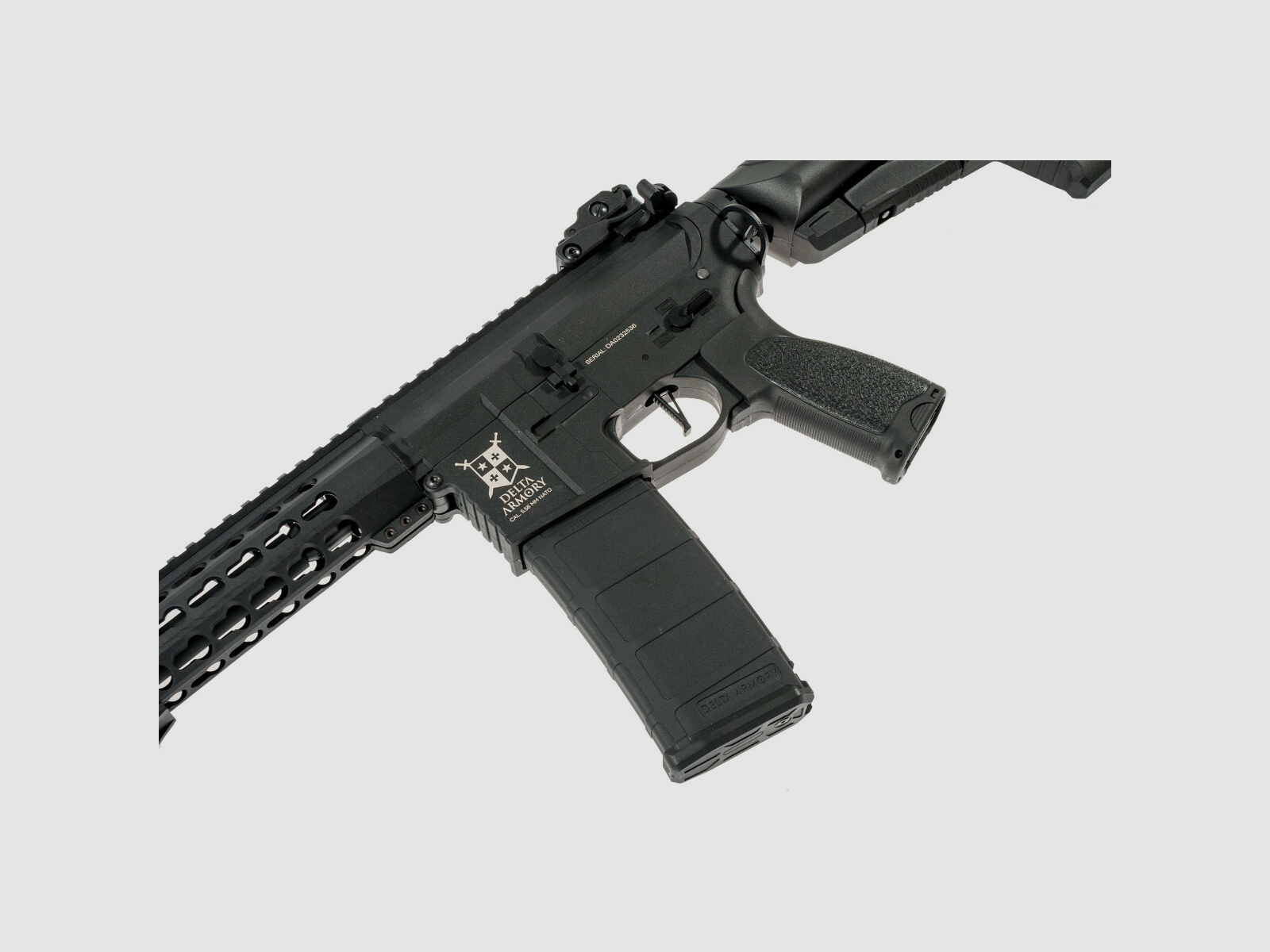 AR15 KeyMod 10 Zoll PREDATOR CHARLIE Schwarz S-AEG Softair Gewehr Frei ab 18 Jahren | Delta Armory