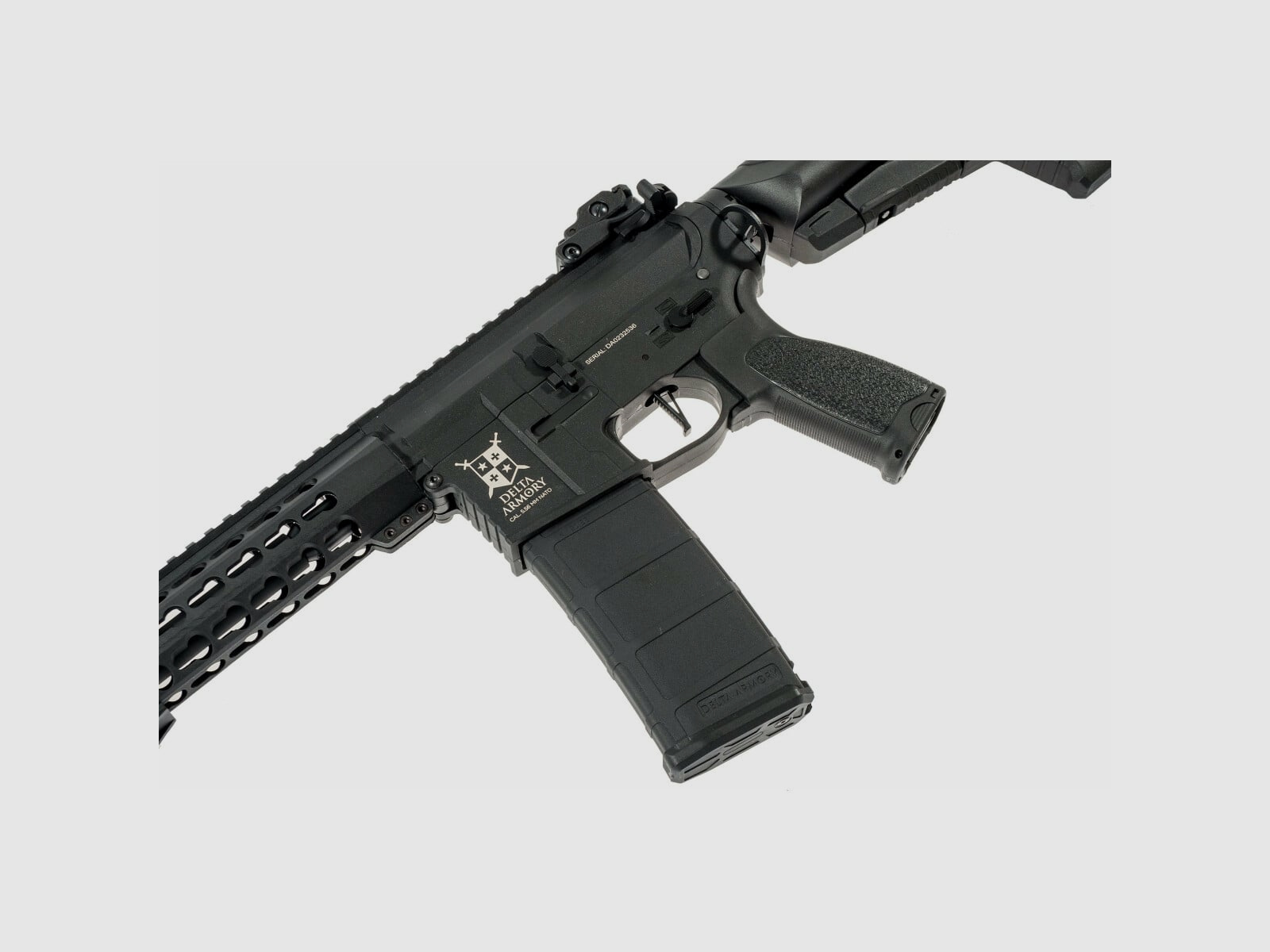 AR15 KeyMod 10 inch PREDATOR CHARLIE Black S-AEG Airsoft Rifle Free from 18 years | Delta Armory