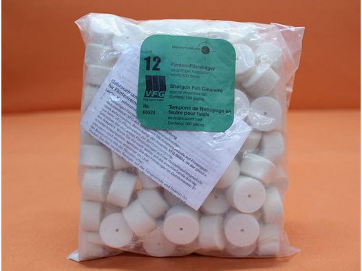 VFG. VFG nettoyeur de fusil 12 GA (66924) 100 pcs. feutre spécial absorbant