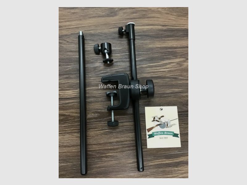 K&M Klemmstativ mit Kugelgelenk von 80 cm auf 110 cm ausziehbar, schwarz