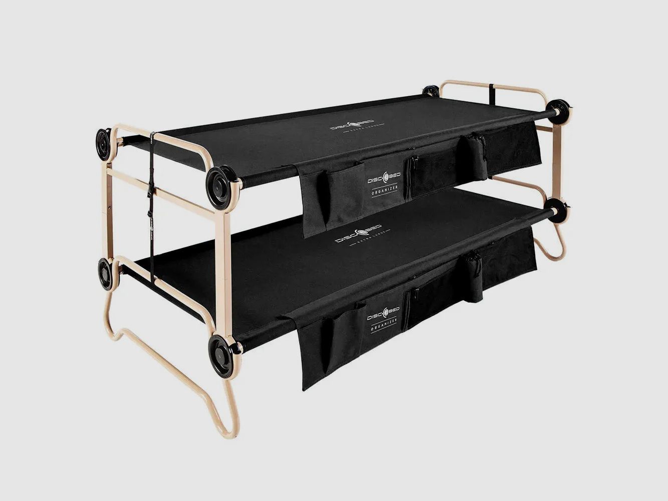 Disc-O-Bed Feldbett XL mit Seitentaschen schwarz