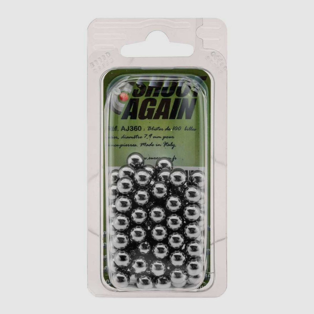 100 pallini in acciaio - 7,9 mm.