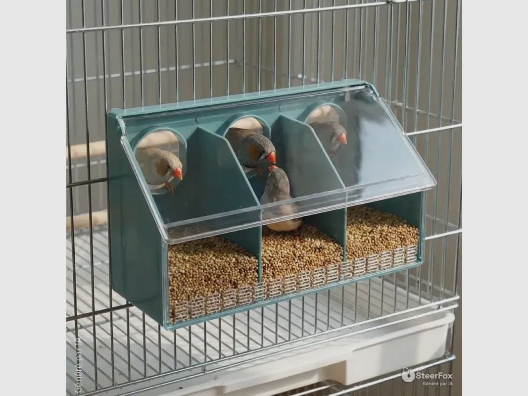 Mangeoire de cage 3 compartiments pour pigeons 25 cm, image 5 sur 5