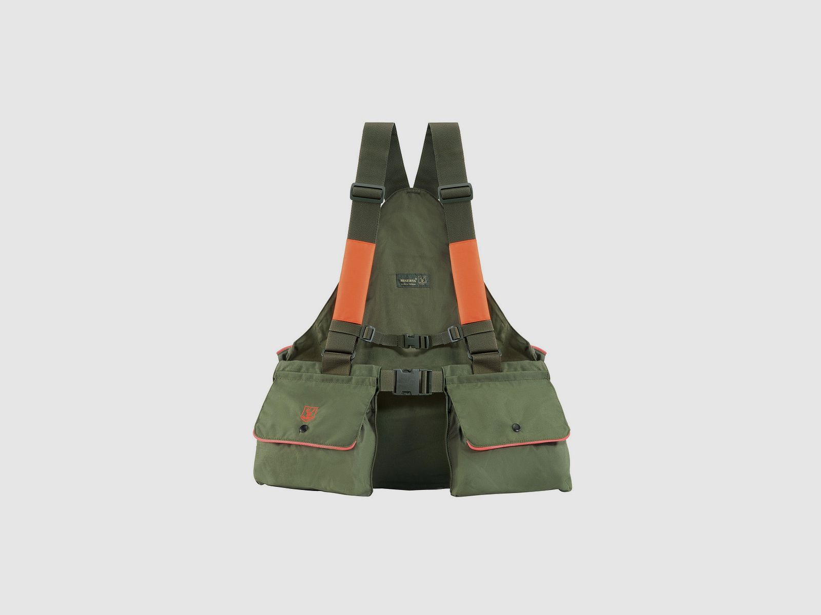 Riserva - Technisches Tragesystem-Gilet aus Ripstop-Cordura in Grün und Orange, Bild 1 von 2