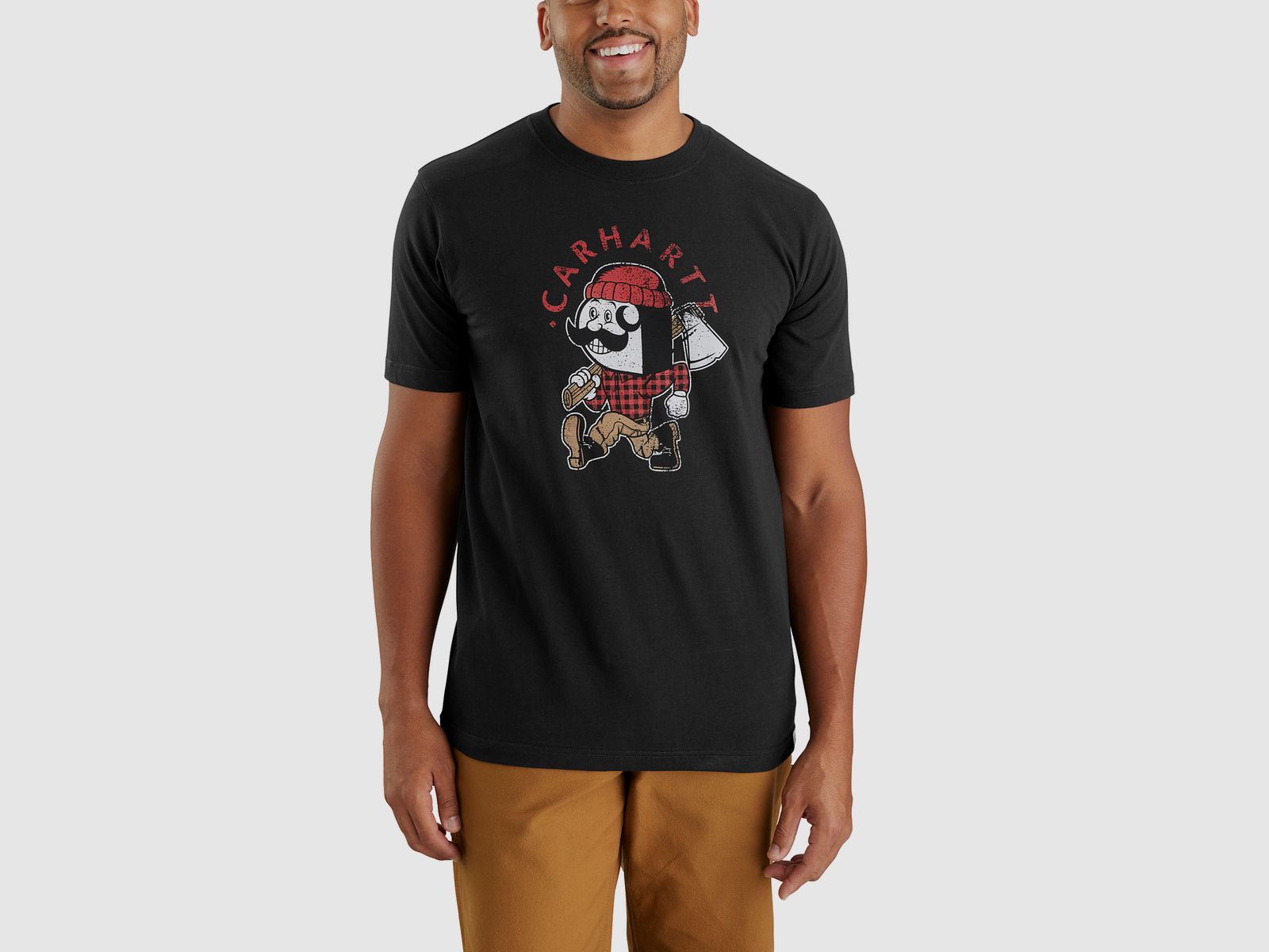 Carhartt Korte Mouwen Lumberjack Grafiek T-Shirt, Heren, Zwart, S