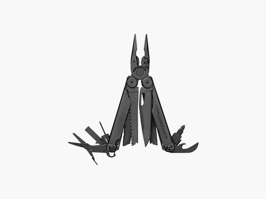 Leatherman Wave Plus schwarze Multifunktionszange 17 Werkzeuge mit wechselbarem Schneidwerkzeug