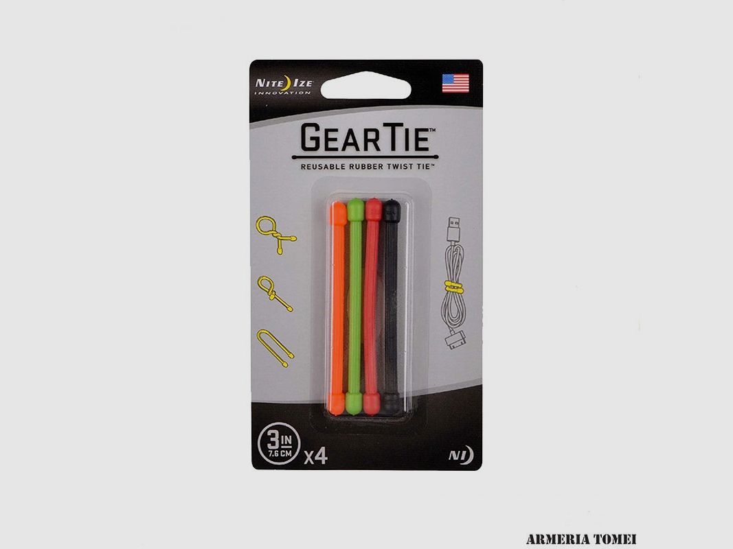 NITEIZE – GEARTIE 3 IN 7.6 CM – (4PK)