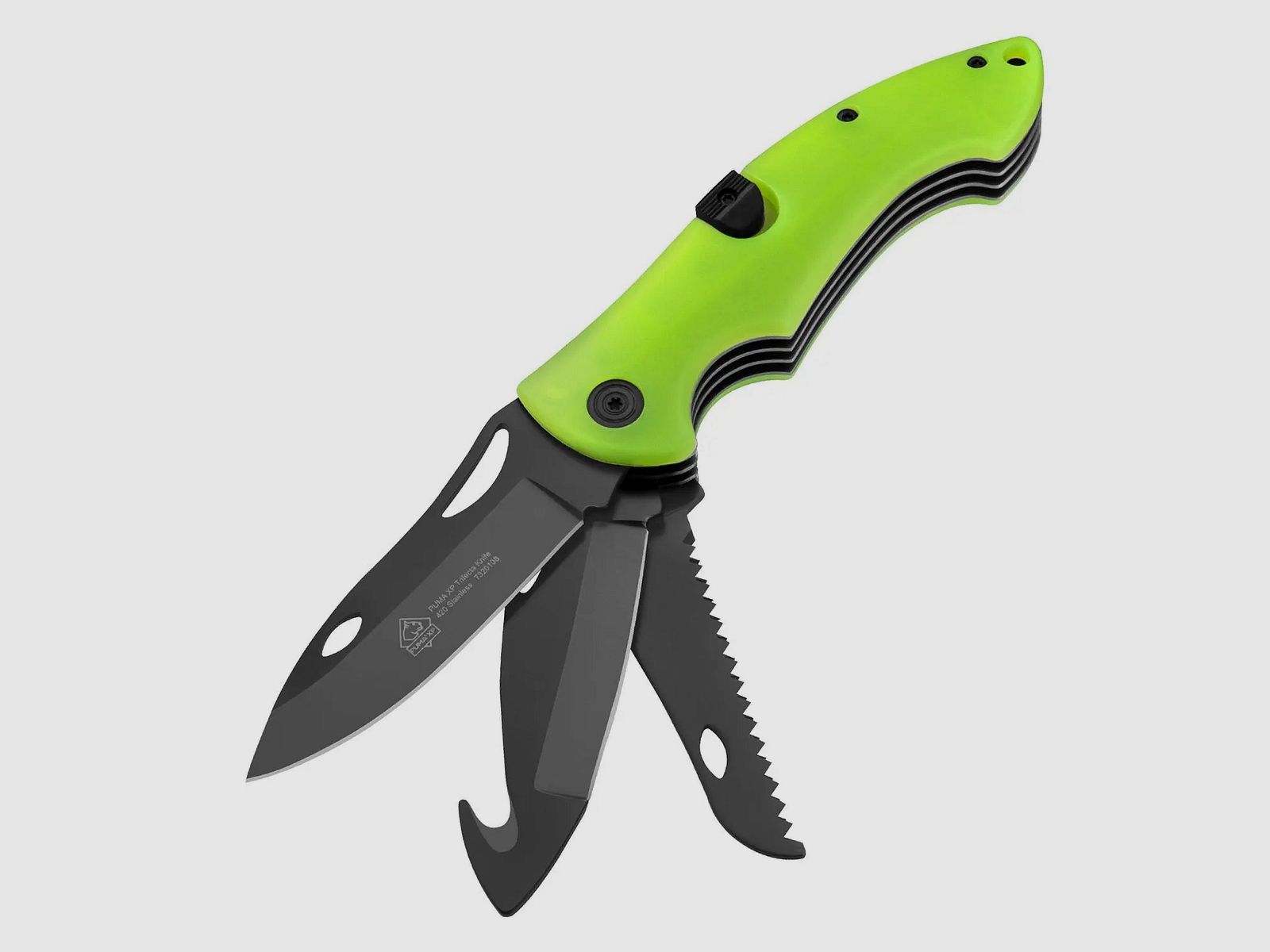 PUMA XP Trifecta 3-Klingen Schliessmesser, Acryl nachleuchtend