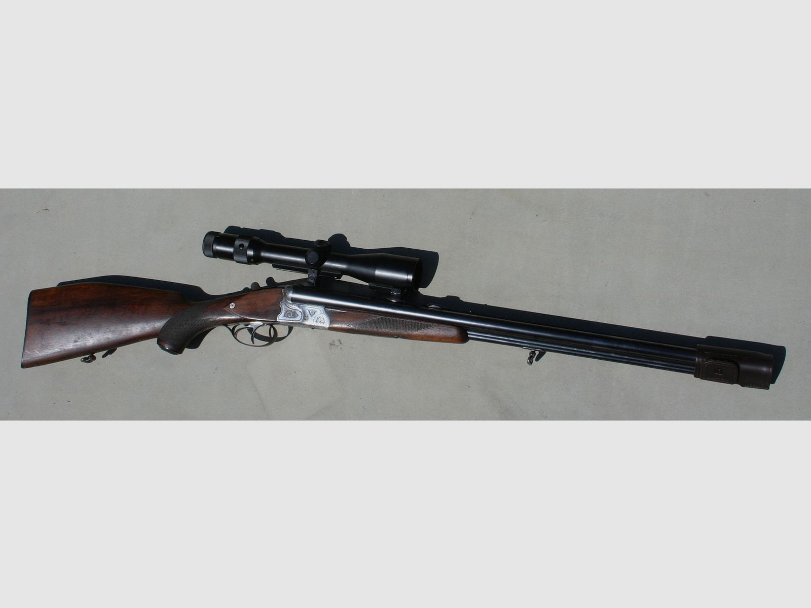 Krieghoff "Drilling" 7 x 65R, 16/70 Schrot mit Einstecklauf Krieghoff 22 Win.mag, Zielfernrohr Carl Zeiss 1,5 - 6 x 42