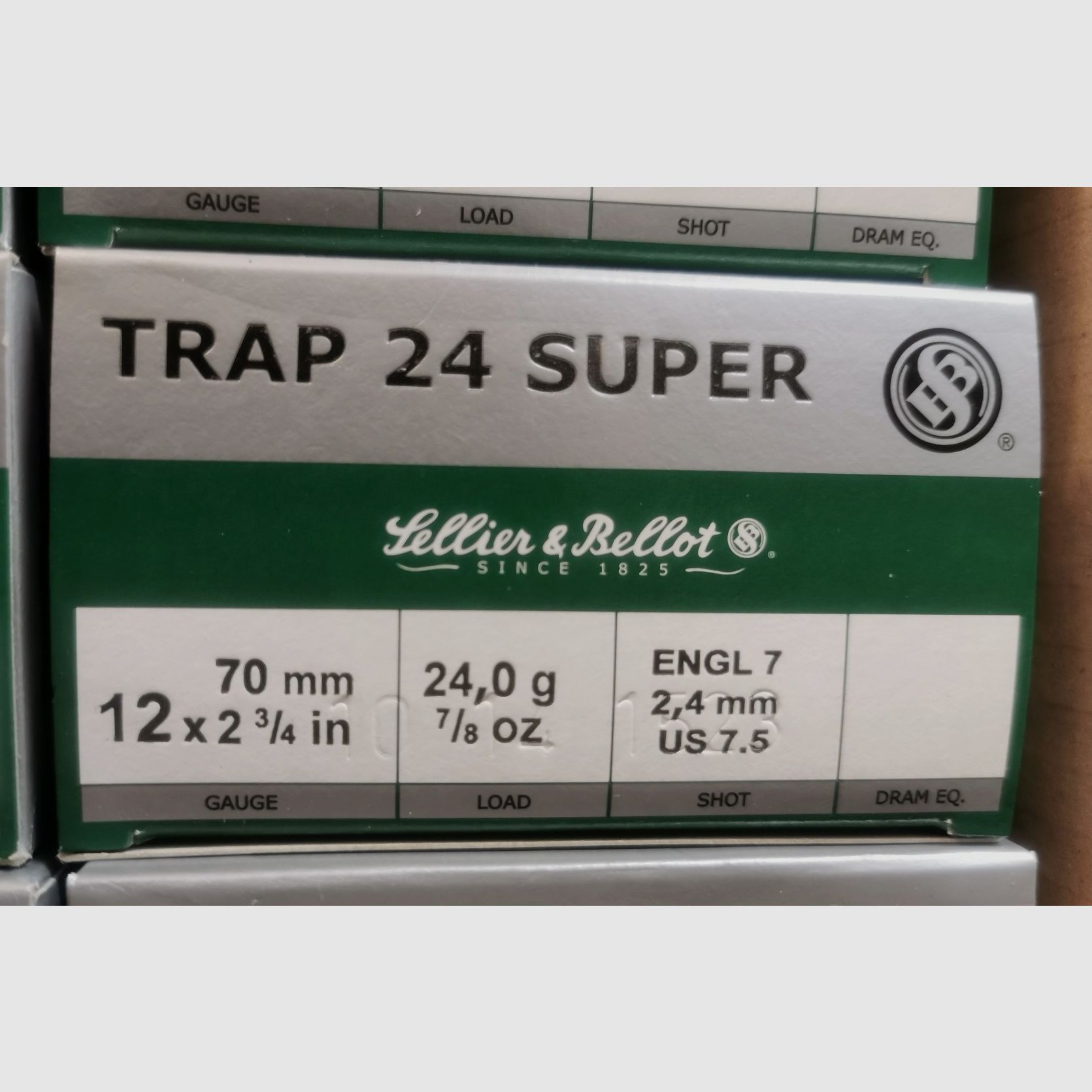TRAP shot 12/70: 2.4mm 24gr S&B Trap 24 Super Topshot 950 shots