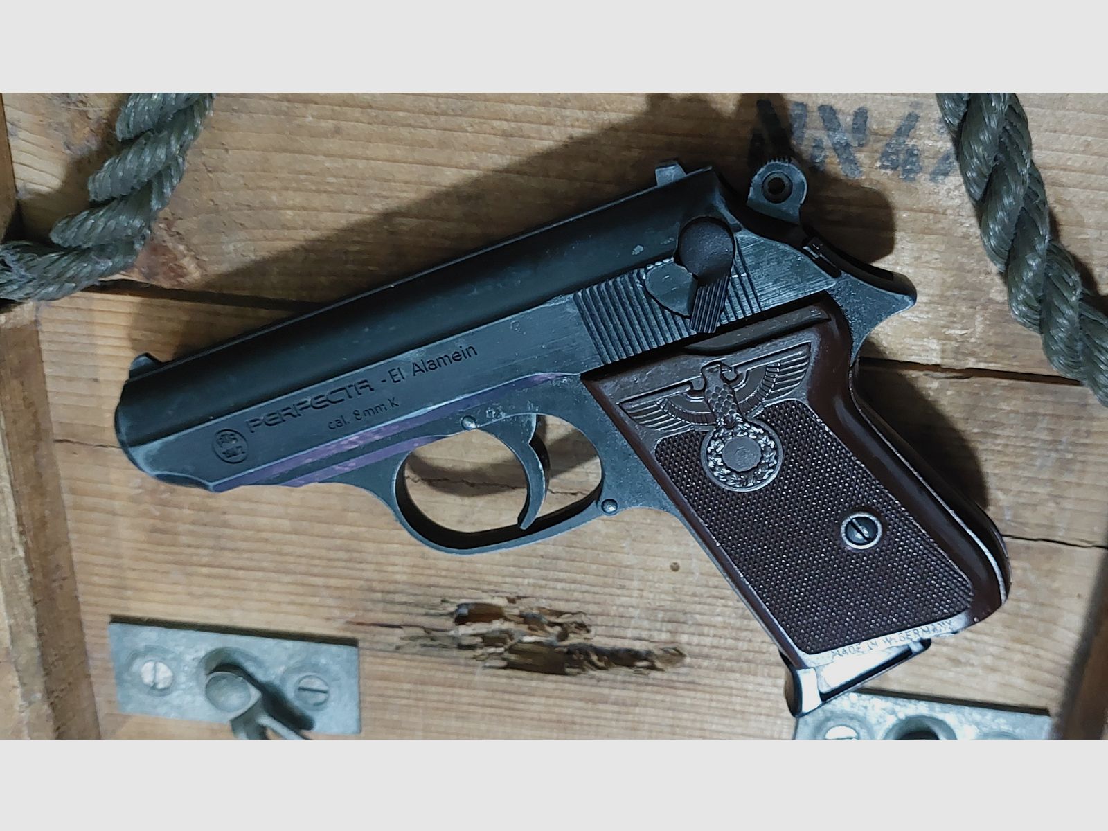 ⚠️SELTEN!⚠️ PERFECTA "El Alamein" Schreckschuss Pistole 8 mm P.A.K (PTB 196/2)