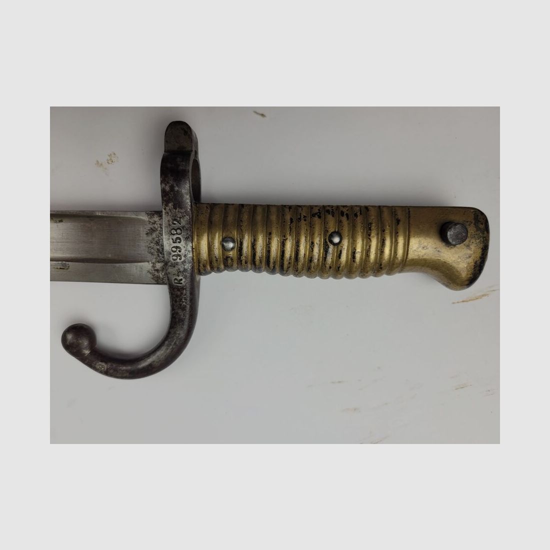 Zeldzame bajonetdegen Chassepot mod. 1866 – Stehelin & Cie – met nummer – uitstekende staat Een van de zeldzaamste, afbeelding 8 van 14