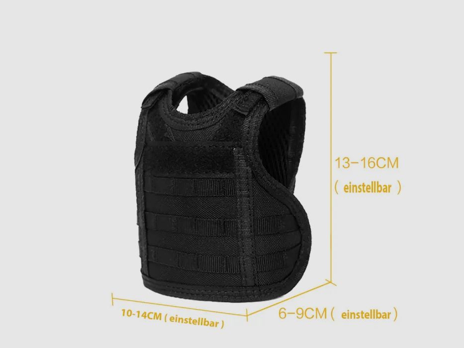 Mini Schutzweste für Bierflasche / Weinflasche / Thermosflasche - Schwarz