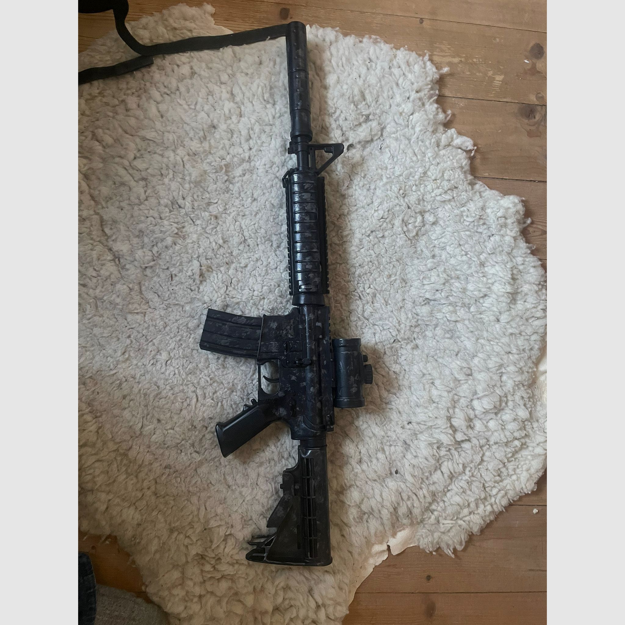 M4 AEG Softair 0.5J GSG Sport-Serie Noir-Gris-Blanc Camouflage