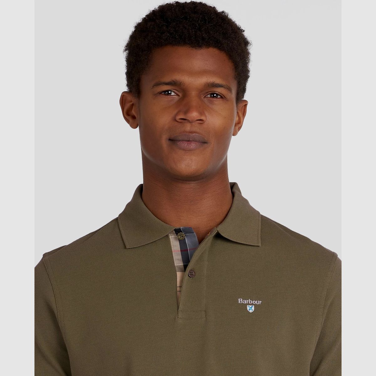 BARBOUR Poloshirt Tartan Pique Donkergroen Klassiek