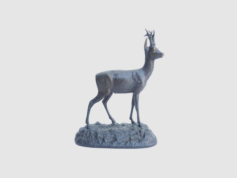 Lovergreen bronze statue motif deer alert listening medium size