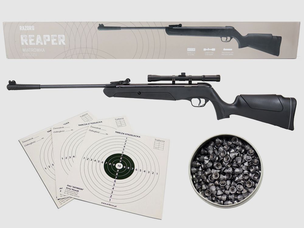 Wiatrówka karabinek Razorgun Reaper LB600 czarna kal. 4,5 mm + luneta 4x20