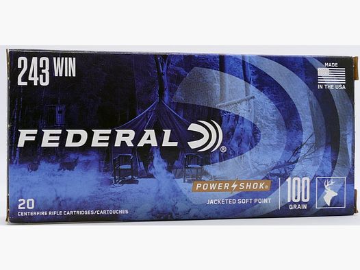 Federal .243 Win. Power-Shok 6,5g/100gr. Cartouches de fusil