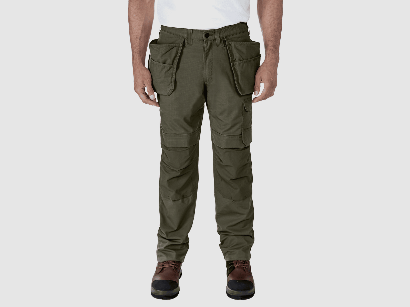 Carhartt Relaxed Straight Steel Rugged Flex™ Ripstop Double-Front Cargo Trousers Men Moss W38/L32