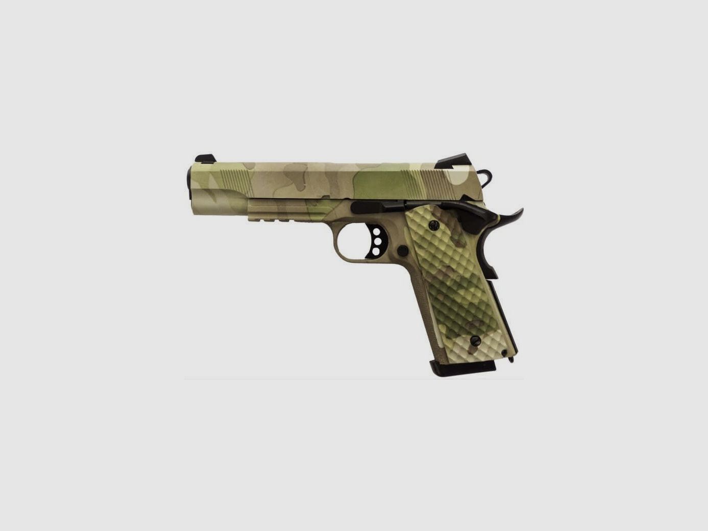 Replica GBB 1911 MEU Rail Raven full metal gas Camo 1,0J