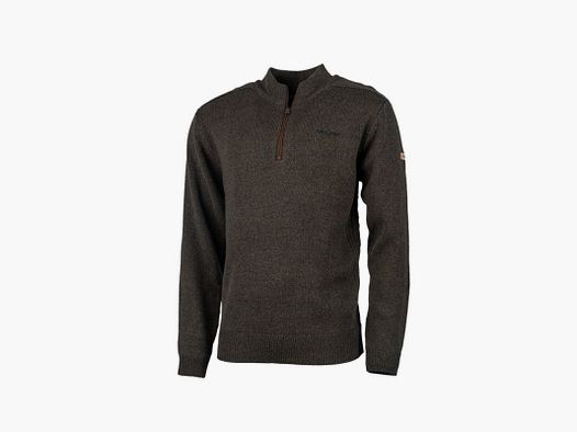 PULL EN LAINE TREELAND COL ZIPPÉ BRODERIE
