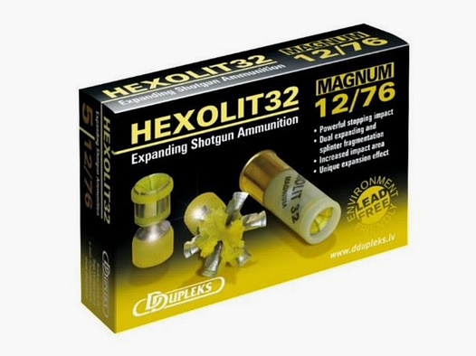 DDupleks 01-01262 Hexolit 32 12/76 32g Flintenloopprojectiel