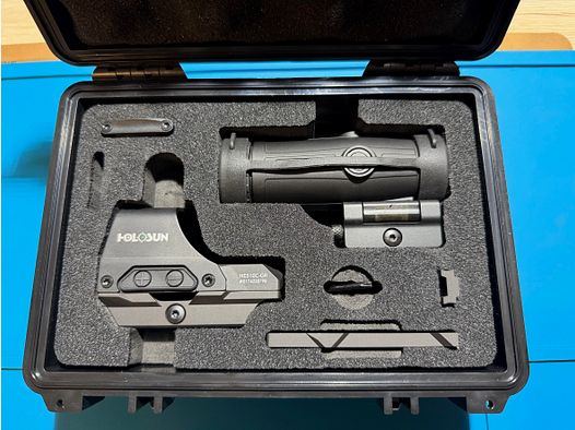 Holosun Set HE510C-GR + HM3X Magnifier + Schutzkoffer