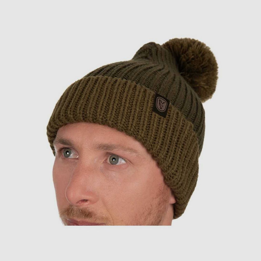 Mütze mit Bommel schwer oliv Fox, Bild 1 von 2