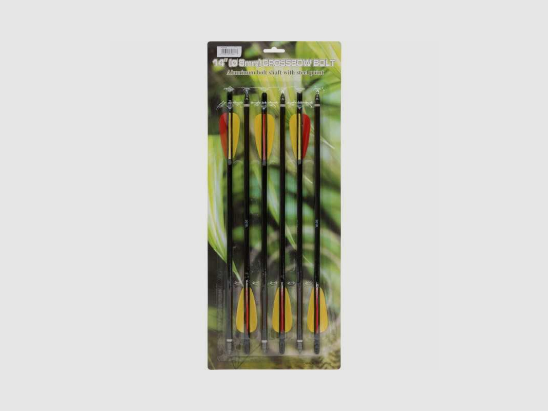 Ersatzpfeile für Armbrustgewehr 14" 6-er Pack Aluminium