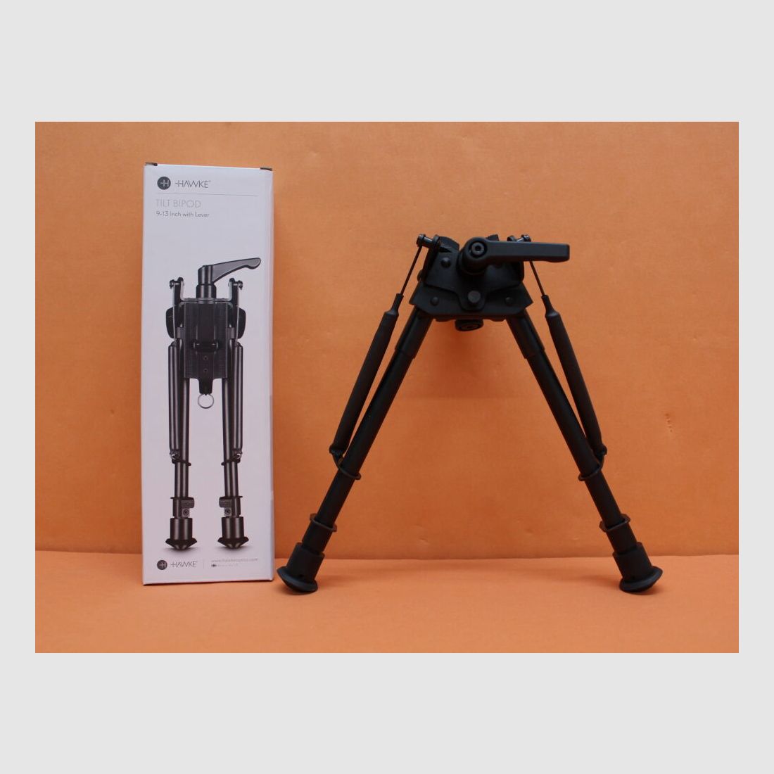 HAWKE HAWKE Bipiede a Due Gambe Tilt (70006) Altezza 9-13"/ circa 23-33 cm, con snodo girevole, regolazione a scatti