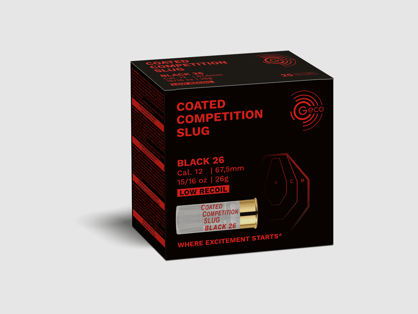 Geco Coated Competition Slug Black 26 12/67,5 - 25 Stk.
