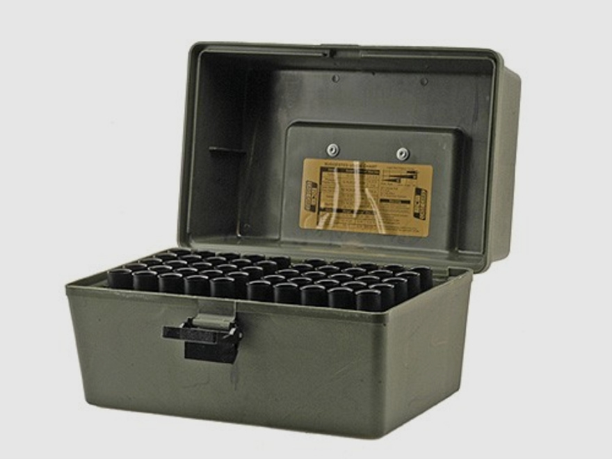 MTM Caja de cartuchos de perdigones SF-100-20-09 camuflaje salvaje para 100 cartuchos de perdigones .20