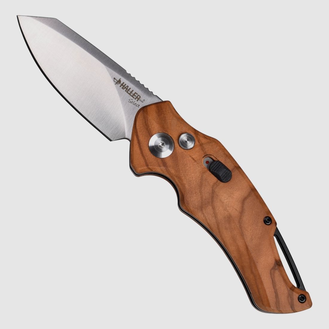 Springmesser EIMUR Haller Select Olivenholz-Griff mit breiter Klinge