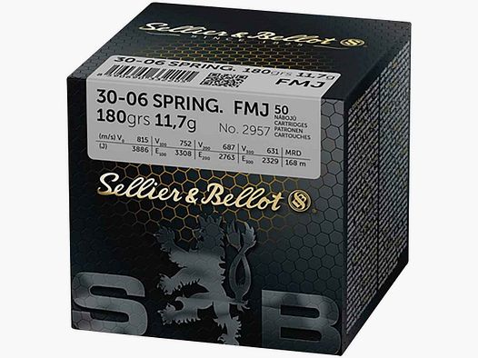 Sellier & Bellot .30-06 Sprgf., Pełnopłaszczowy 180 gr - 50 szt.