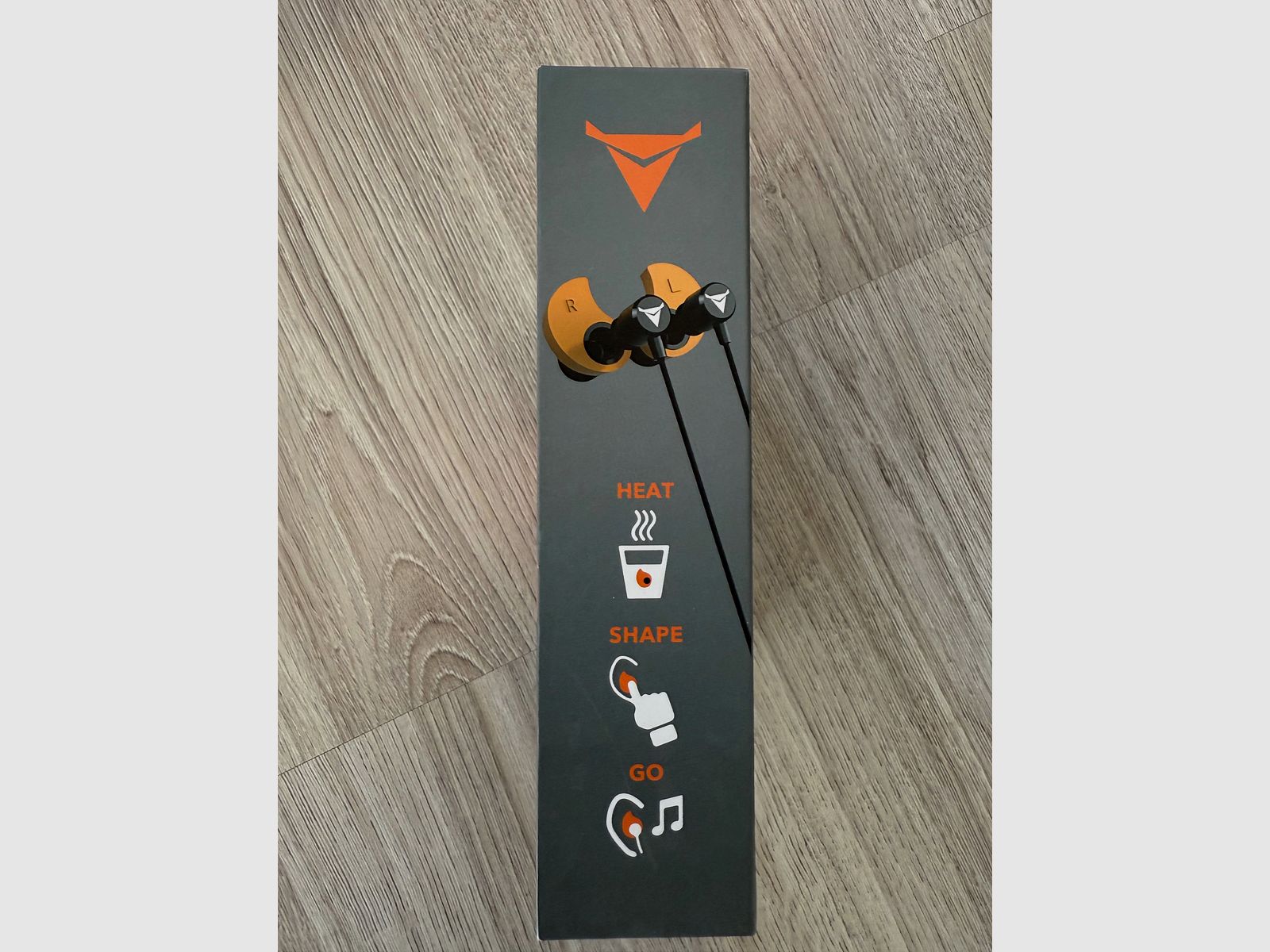 Gehörschutz elektronisch DECIBULLZ Wireless Orange anpassbar