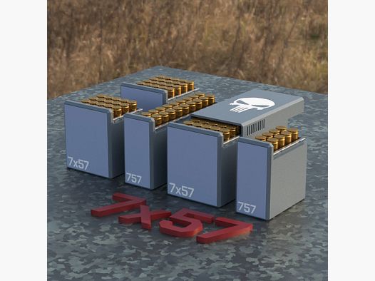 Filamelt Munitionsbox / Ammo 7x57 – Patronenbox für 50 Schuss, Made in Germany
