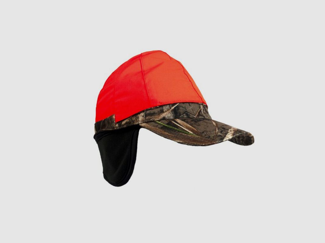 Hubertus Jagdkappe Camouflage mit klappbarem Signalteil