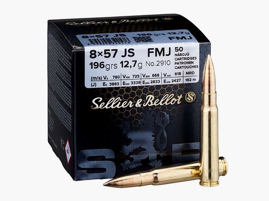 Sellier & Bellot 8 x 57 IS, pełnopłaszczowy 196 grs 1 opakowanie (50 strzałów po 1,098 €*)
