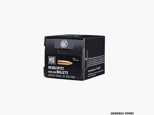 PALLE DA RICARICA – RWS – KEGELSPITZ Hunting 7,62mm | .30 10,7g | 165gr (50pz)