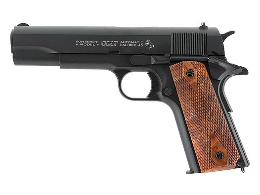 CO2 Pistole Colt 1911 Classic Blowback Vollmetall Holzgriffschalen Kaliber 4,5 mm BB (P18)